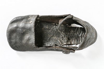 Lot 141 - A child's leather shoe, 16th century, with...