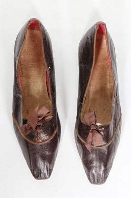 Lot 139 - Two pairs of ladies' pumps, 1820-45,...