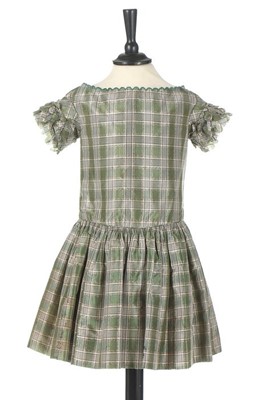 Lot 142 - A child's tartan silk dress, circa 1860, with...