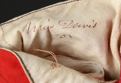 Lot 244 - A pair of chisel-toed scarlet wool ankle boots,...