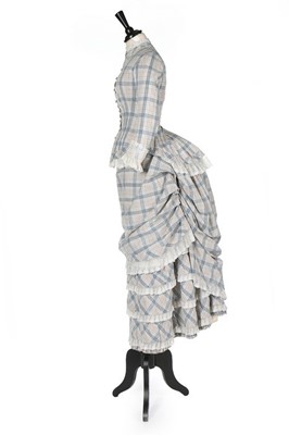 Lot 257 - A tartan cotton summer gown, 1880s, possibly...