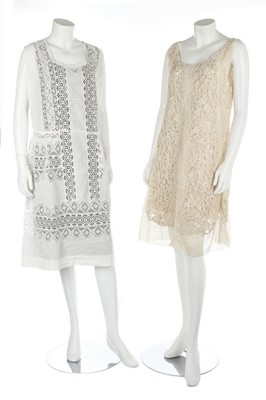 Lot 339 - Two dresses of cutwork and chemical lace...