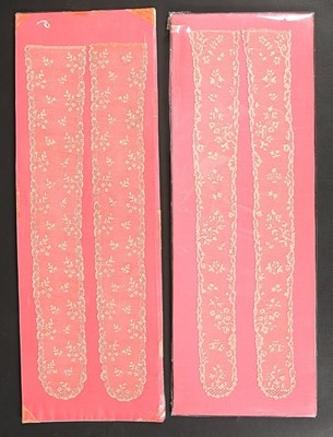 Lot 386 - Two pairs of Point d'Alencon lappets, circa...