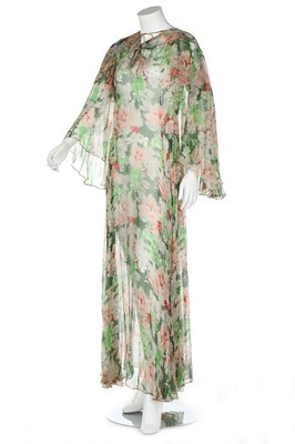 Lot 23 - Two printed chiffon garden party dresses, mid...