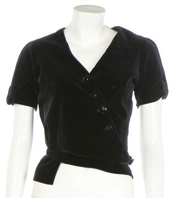 Lot 207 - A Chanel black cotton velvet bodice, early...