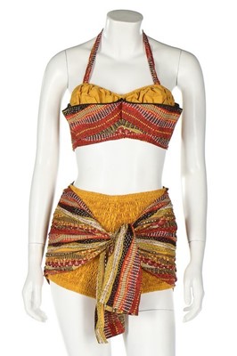 Lot 267 - Five swimsuits, 1950s-60s, including a Cole of...