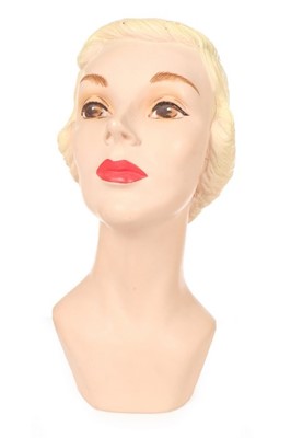 Lot 268 - Four plaster ladies display heads, 1950s, with...