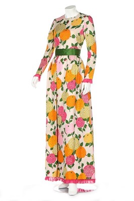 Lot 58 - A Christian Dior couture silk gazar floral...