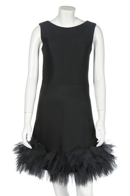 Lot 198 - A Maggy Rouff black zibeline mini dress, circa...