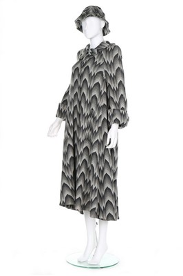Lot 20 - A Biba tapestry weave jersey grey coat and hat,...