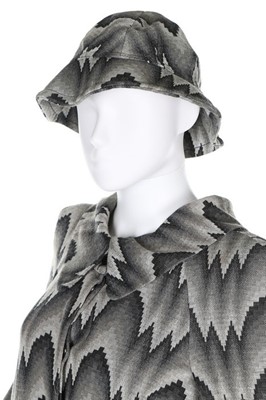 Lot 20 - A Biba tapestry weave jersey grey coat and hat,...