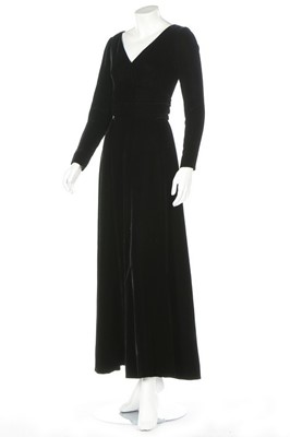 Lot 57 - A Christian Dior demi-couture black velvet...