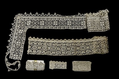 Lot 408 - An interesting collection of lace, dating from...