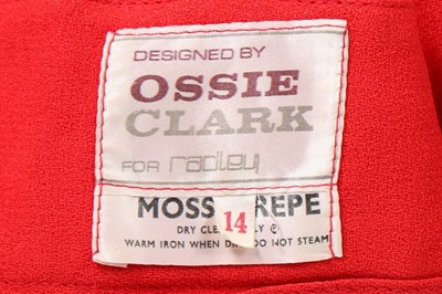 Lot 202 - An Ossie Clark for Radley red moss crêpe...