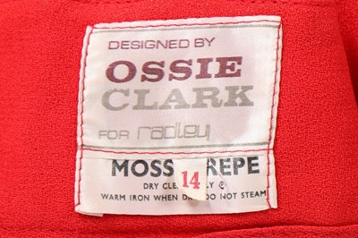 Lot 83 - An Ossie Clark for Radley red moss crêpe...