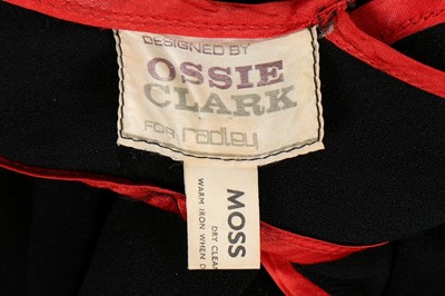 Lot 17 - An Ossie Clark for Radley black moss crepe...