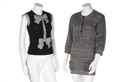 Lot 141 - A group of Chanel knitwear in mainly black and...