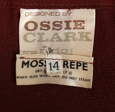 Lot 18 - An Ossie Clark for Radley brown moss crêpe...