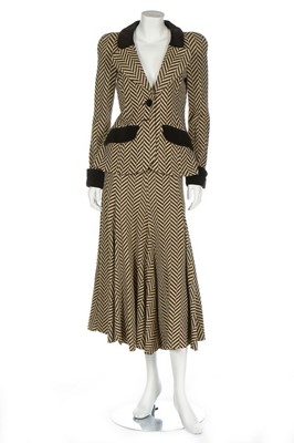 Lot 179 - A Biba chevron-striped knitted jersey ensemble,...