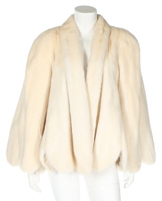 Lot 235 - A Carlo Tivioli white mink swing-jacket, 1980s,...