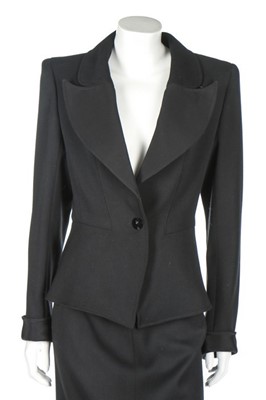 Lot 33 - An Azzedine Alaïa black velvet trouser suit,...