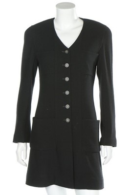 Lot 36 - A Chanel Boutique black wool jersey jacket,...