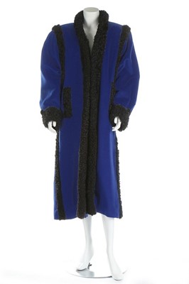 Lot 102 - An Yves Saint Laurent electric blue wool coat,...