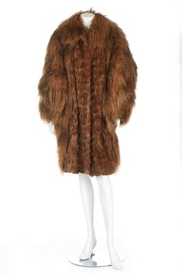 Lot 174 - A Fendi brown mongolian lamb and rabbit fur...