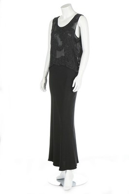 Lot 187 - A John Galliano heavily beaded black chiffon...