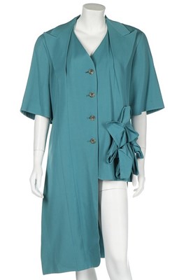 Lot 195 - A John Galliano turquoise gabardine jacket,...