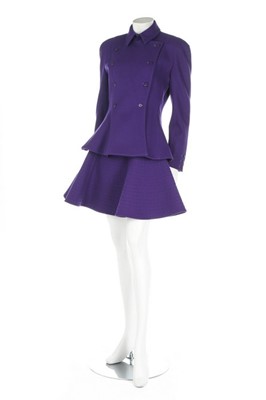 Lot 81 - A Claude Montana purple wool suit, French,...