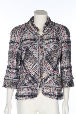 Lot 174 - A Chanel cotton tweed jacket in shades of...