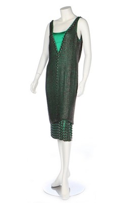 Lot 182 - An Amanda Wakeley Lanvin-esque sequinned green...