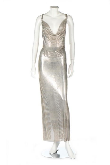 Lot 284 - A Paco Rabanne Oroton mesh gown, probably