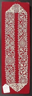 Lot 404 - A band of fine needlepoint lace, Italian,...