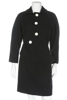 Lot 161 - A Yohji Yamamoto black wool coat-dress,...