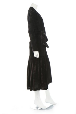 Lot 164 - A Comme des Garçons black crushed velvet dress,...