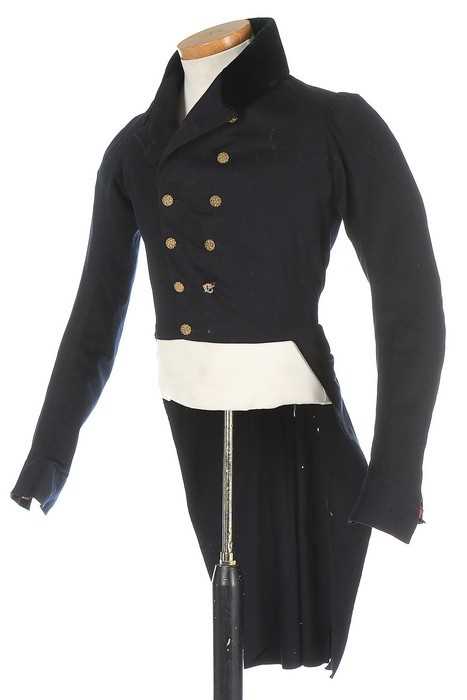 Lot 134 - A young man's navy facecloth tailcoat, early...