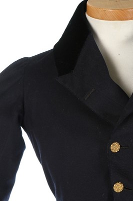 Lot 134 - A young man's navy facecloth tailcoat, early...