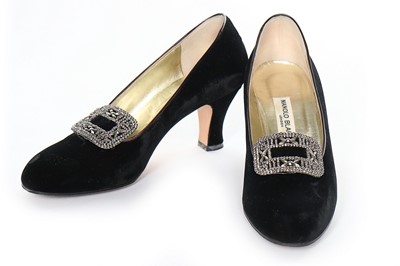 Lot 154 - A group of Manolo Blahnik gold and black...