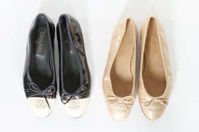 Lot 296 - Three pairs of Chanel ballet flats, modern,...