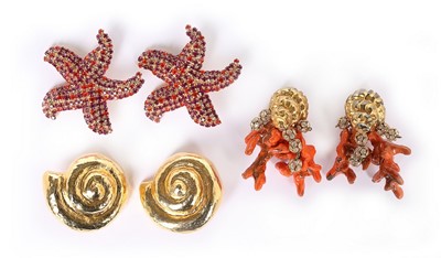 Lot 276 - Two pairs of Yves Saint Laurent earrings,...