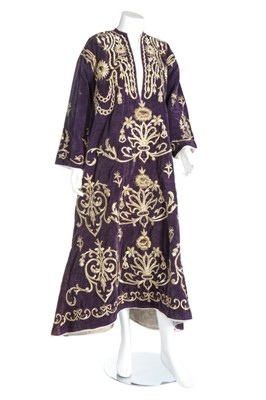 Lot 343 - A purple cotton velvet wedding robe, Ottoman,...