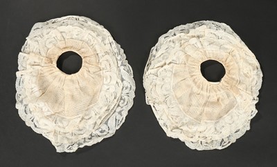 Lot 416 - A pair of whitework embroidered engageants,...