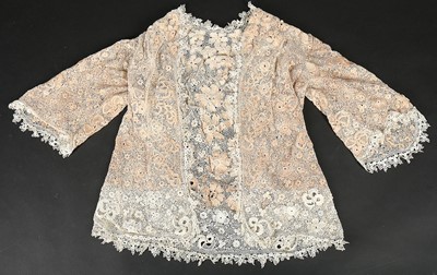 Lot 375 - An Irish crochet jacket, circa 1900, together...