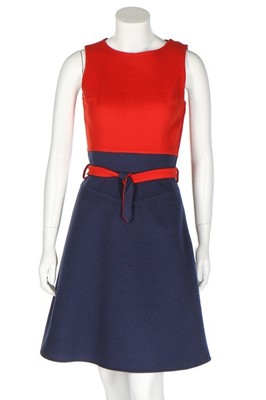 Lot 171 - A Madame Grès couture navy and red pop art...