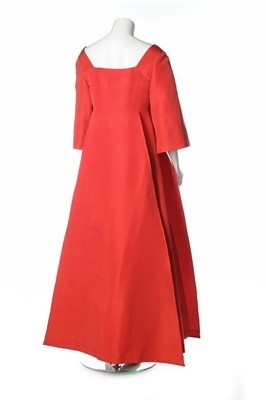 Lot 182 - An unusual Madame Grès couture watermelon red...