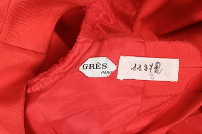 Lot 182 - An unusual Madame Grès couture watermelon red...