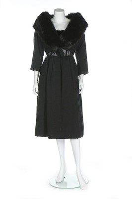Lot 159 - A Christian Dior London black wool crêpe...