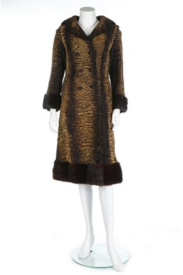 Lot 158 - A Chanel couture dégradé astrakhan coat, late...